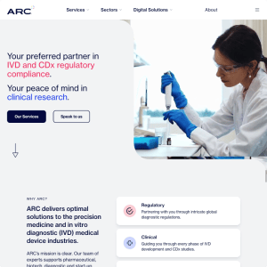 ARC Regulatory website homepage